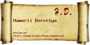 Hamerli Dorottya névjegykártya